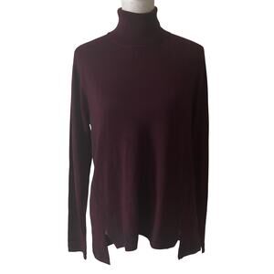 W by Worth NWT Burgundy Cashmere Blend Turtleneck Womens Size Small NEW